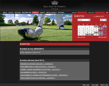 Web GOLF Pedreña Seccion Eventos
