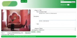 Ficha de catalogacion Imagen de la Galeria fotografica de Content SORT