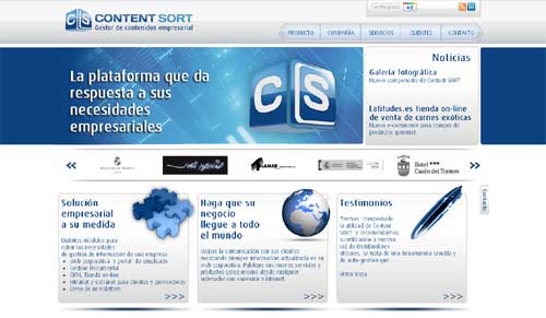 web del sistema de gestion de contenidos content sort