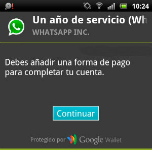 patalla pago WhatsApp