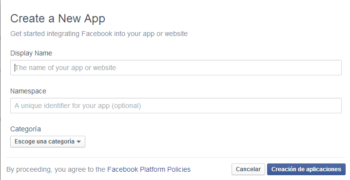 crear app en Facebook