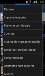 Importar / exportar contactos Android