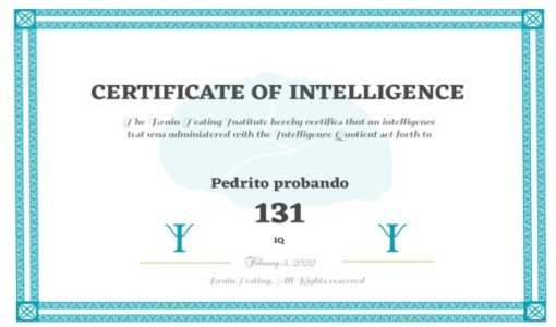 certificado inteligencia