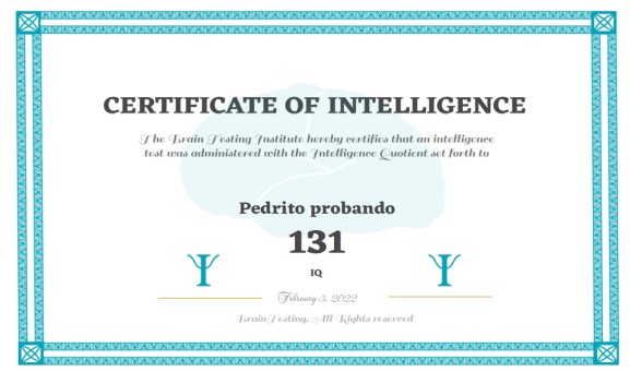 certificado inteligencia