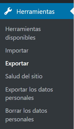 exportar-blog en WordPress