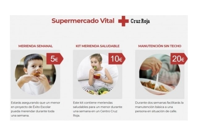 tienda supermercado vital para cruz roja