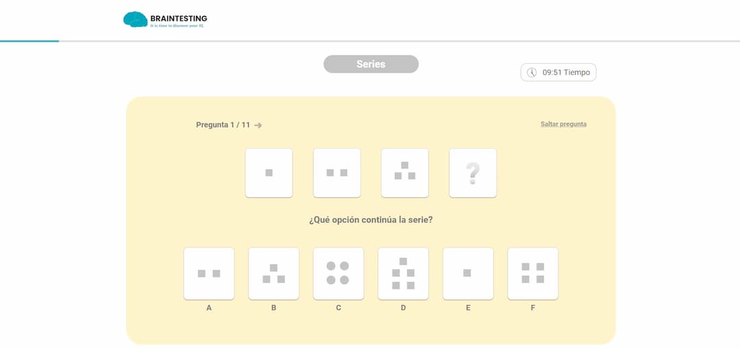 primera pregunta del test