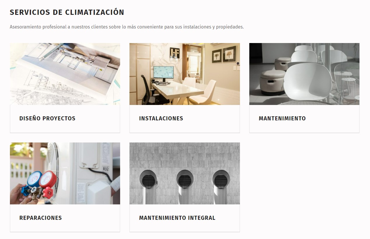 servicios pagina web empresa aire acondicionado