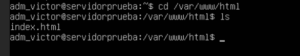 Navegando al directorio raíz donde Apache aloja archivos web