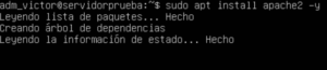Instalación del servidor Apache para crear un servidor web con VPS